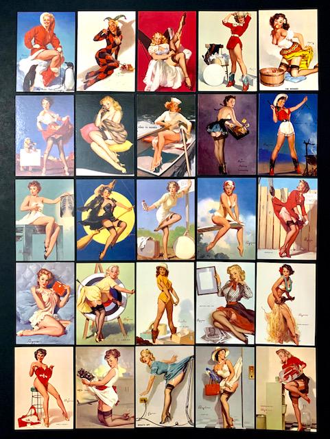 Lot of 25 Risque GIL ELVGREN Pinup Girls Cards /A: Beautiful Condition - No Duplicates - Multiple Photos Posted - Group A