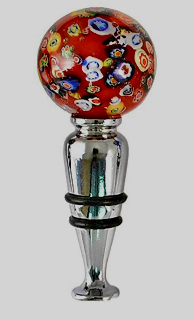 MURANO Millefiori Art Glass Decanter Bottle Stopper (1 of 2)