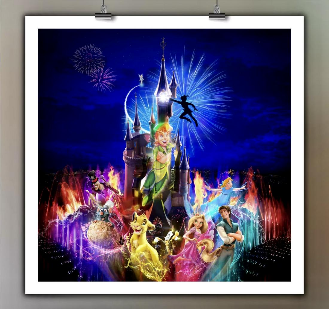 Walt Disney Movie Characters Canvas Art Print: 12 x 12 - Does Not Come Framed - Shipped in a Mailing Tube