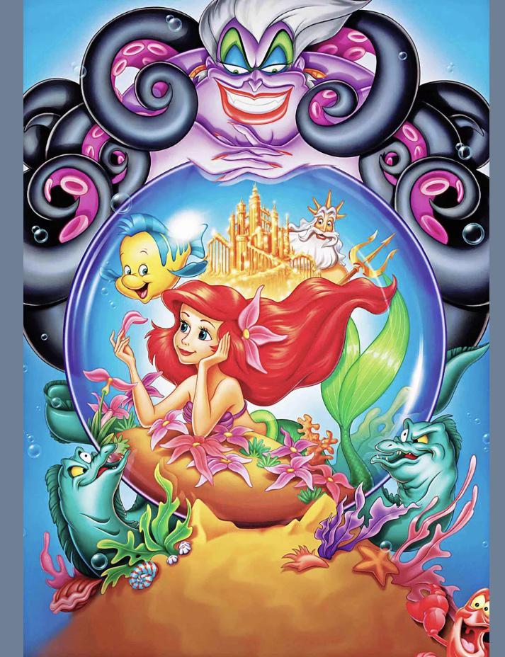 Walt Disney LITTLE MERMAID Canvas Art Print: 12 x 16 - Does Not Come Framed - Shipped in a Mailing Tube
