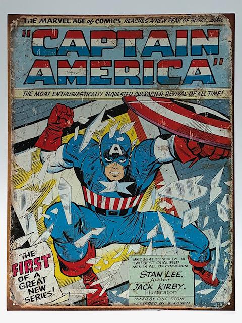 Marvel Comic Books CAPTAIN AMERICA Throwback Metal Sign (1 of 1)