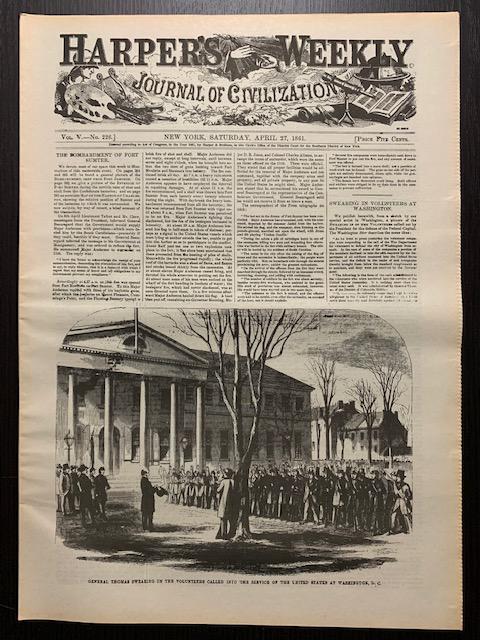 April 1861 Civil War Harpers Weekly Newspaper (1 of 3)