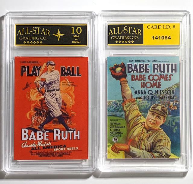 BABE RUTH Play Ball Movie Advertising Baseball Card: PLAY BALL MOVIE / BABE COMES HOME / Gem Mint 10 / Great Card