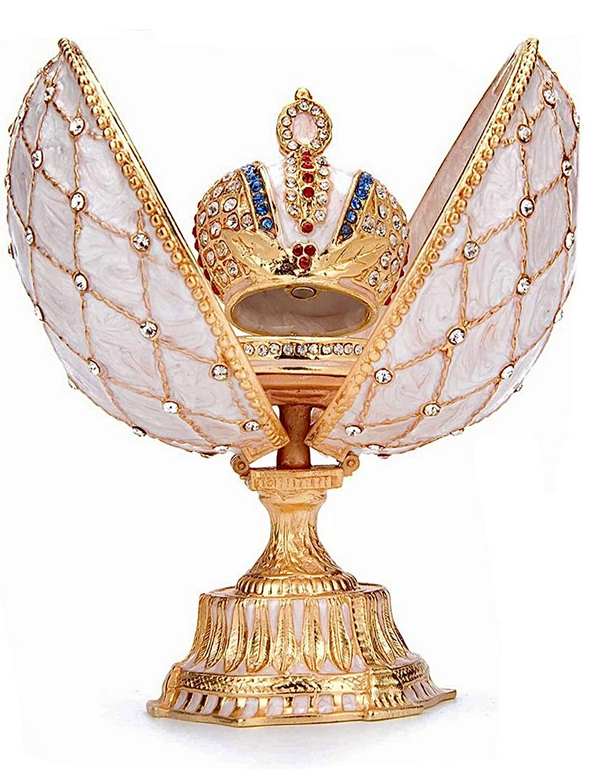 FABERGE Enameled & Jeweled Egg with Coronation Crown (1 of 3)