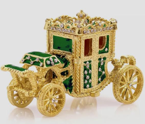 Gorgeous FABERGE Enamel Cinderella Carriage Trinket Box (1 of 2)