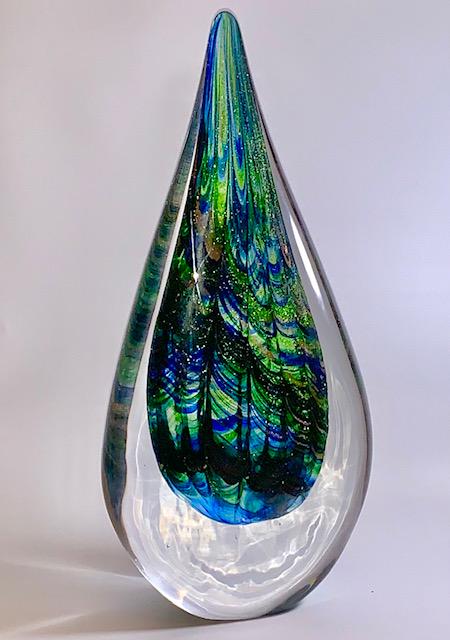 Gorgeous MURANO Feathers of Peacock Art Glass Sculpture (1 of 3)