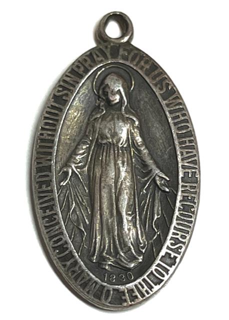 Rare 1830 Virgin Mary PRAY for US Silver Charm (1 of 3)