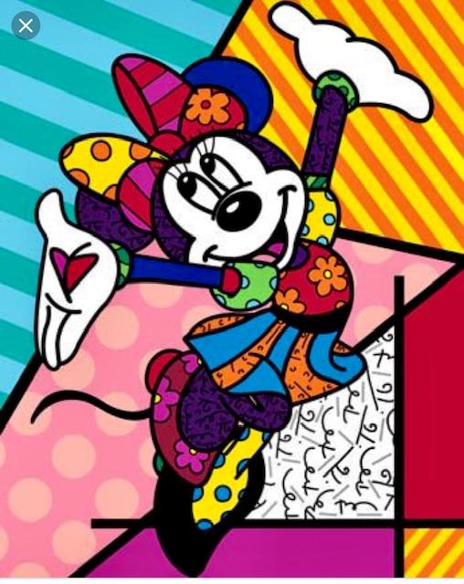 ROMERO BRITTO Minnie Mouse Art on Canvas Print (1 of 1)