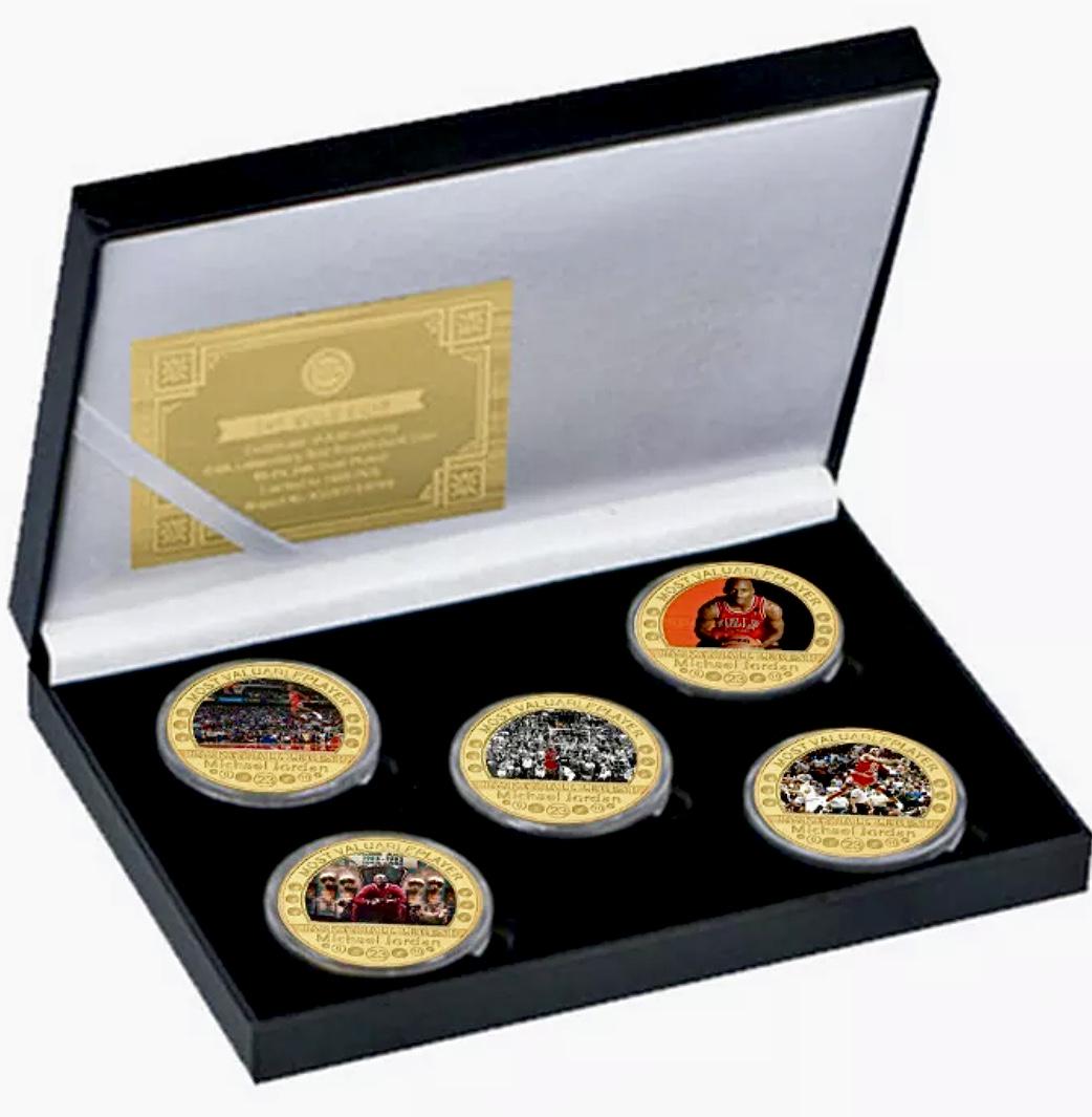 MICHAEL JORDAN Gold Clad Coin Collection with Box & COA (1 of 5)