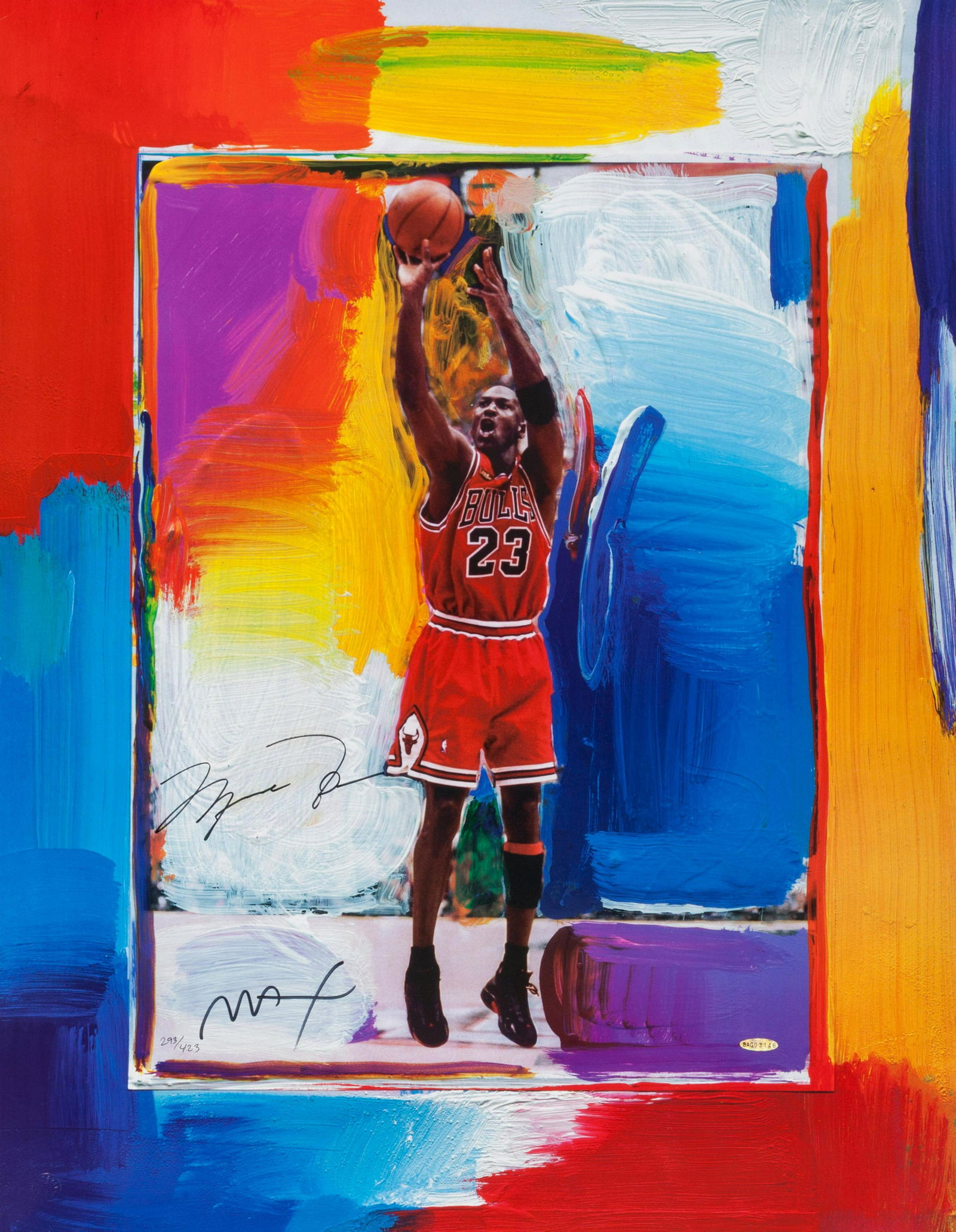 Peter Max MICHAEL JORDAN Art on Canvas Print (1 of 1)