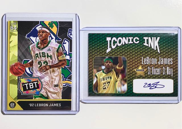 LEBRON JAMES Custom & Signature Rookie Basketball Cards: Lot of 2 - Lebron James Custom Rookies and Facsimile Autographed Cut Signature Rookie Basketball Cards â€“ Multiple Photos Posted