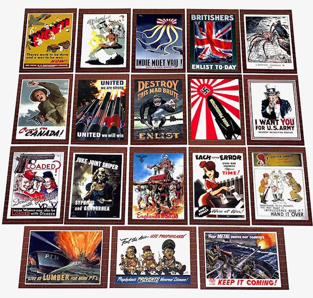 18 Rare WW2 Poster and Propaganda Trading Cards/A (1 of 1)