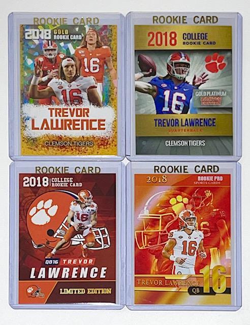 Lot of 4 TREVOR LAWRENCE Rookie Debut Football Cards (1 of 1)