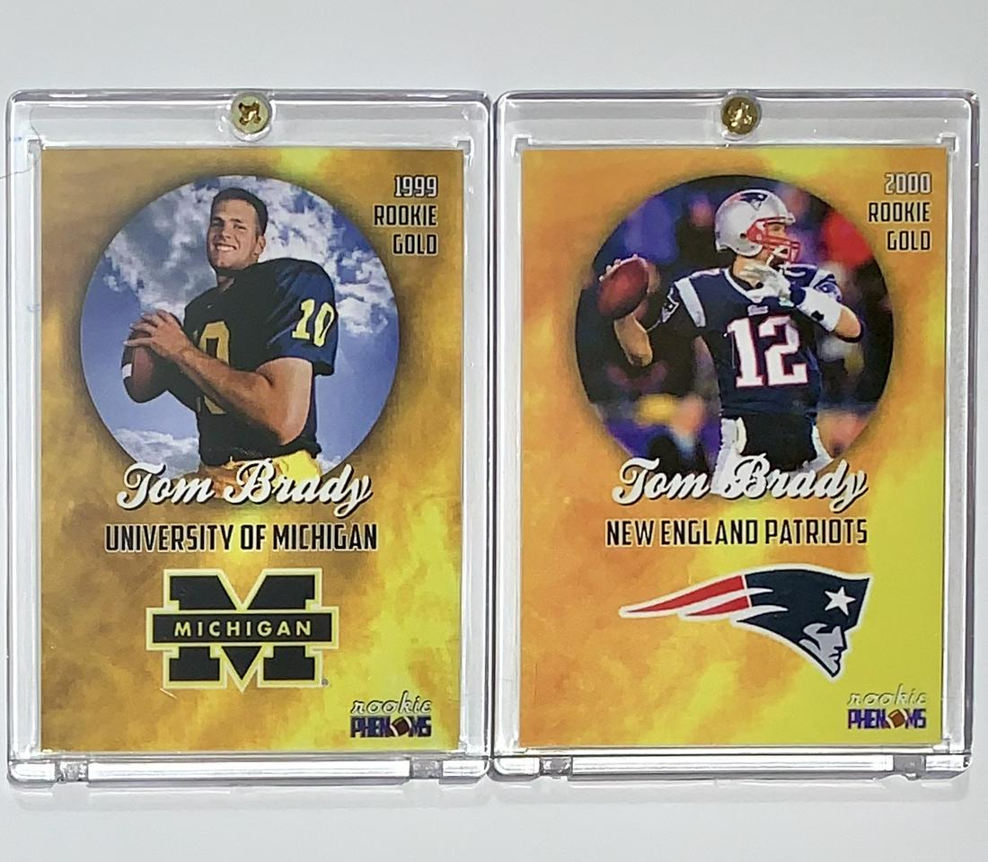 Lot of 2 TOM BRADY Rookie Phenom Football Cards (1 of 1)