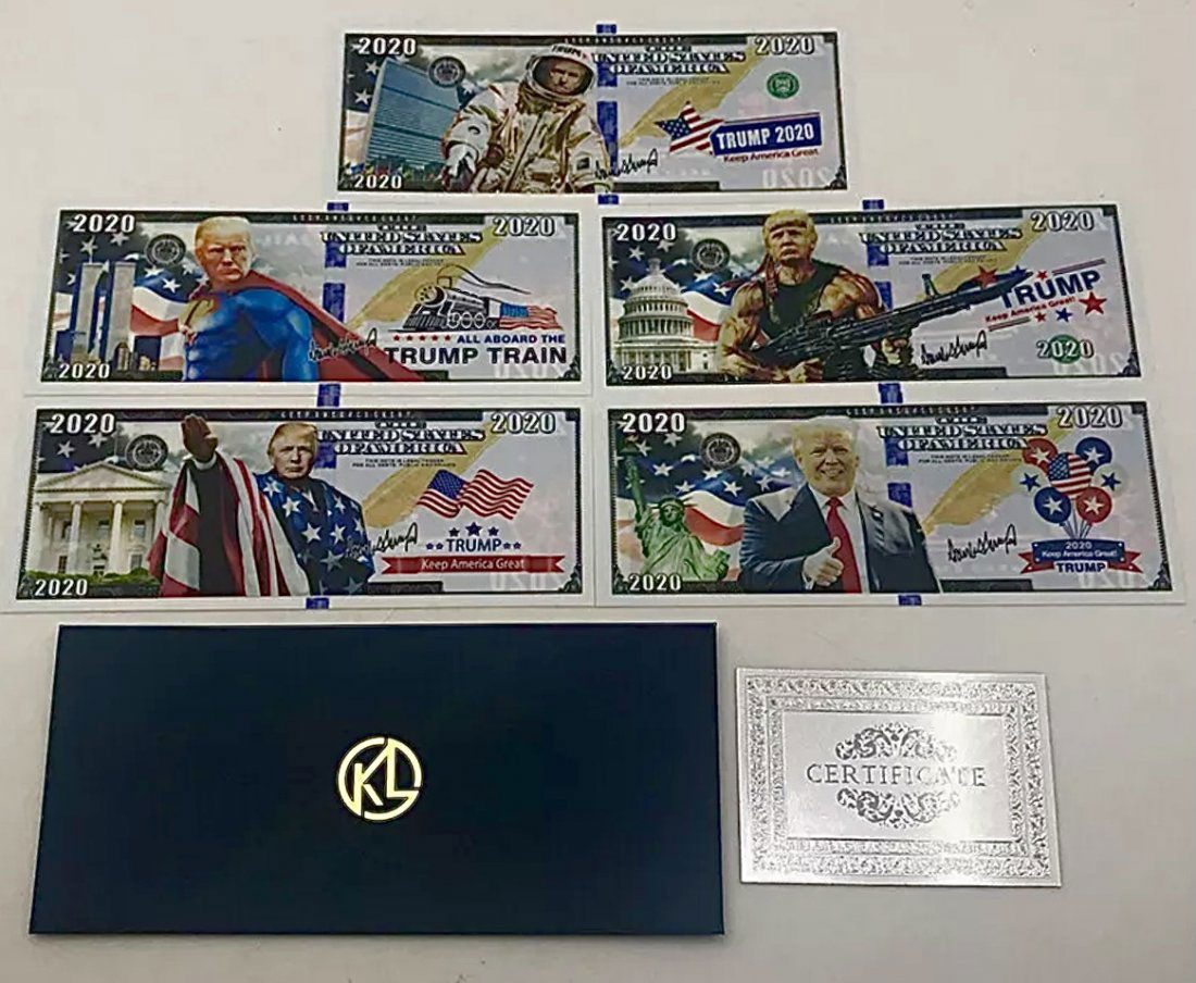 DONALD TRUMP Campaign Parody Silver Foil Banknotes COA (1 of 1)