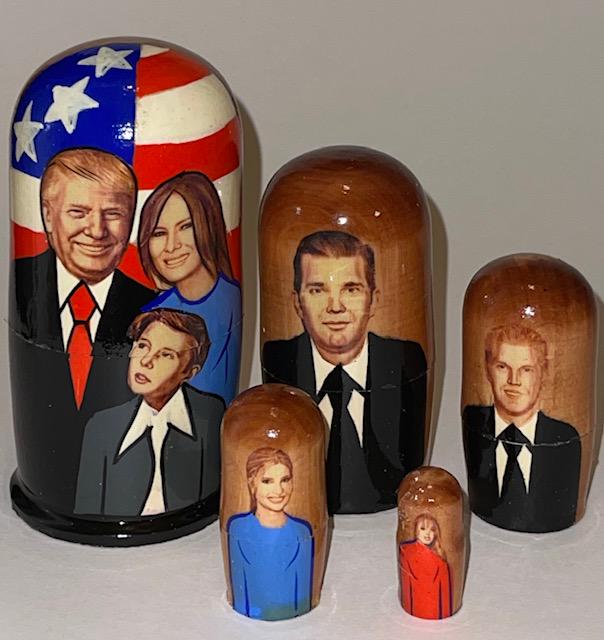 Rare DONALD TRUMP and Family Russian Made Nesting Dolls (1 of 2)