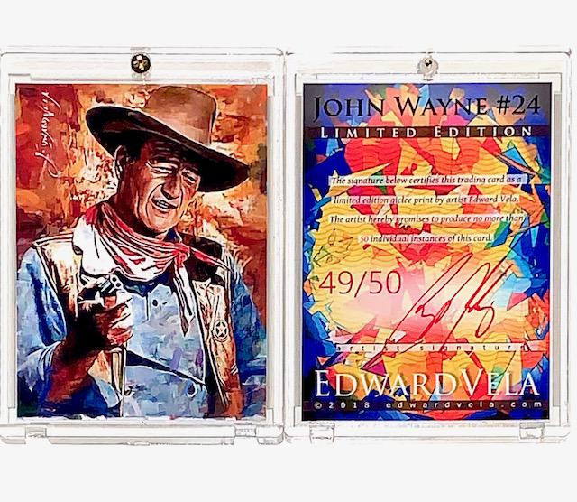 1 of 50 Artist Signed The Duke JOHN WAYNE Art Card (1 of 1)