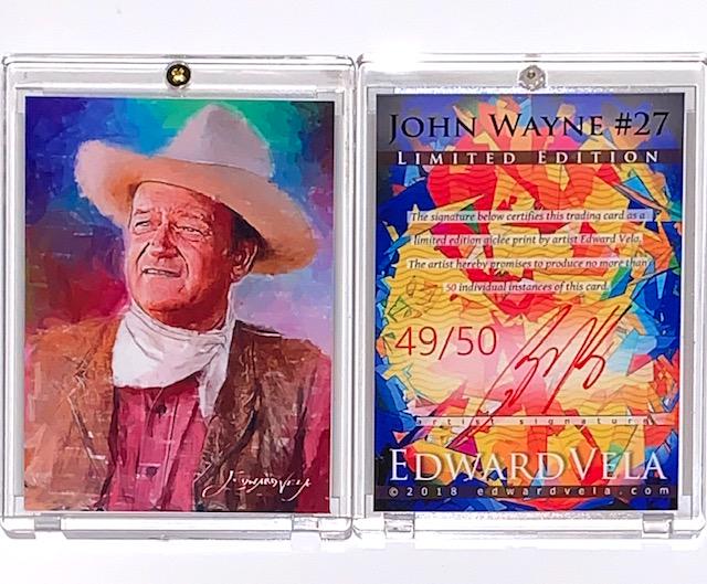 1 of 50 Artist Signed The Duke JOHN WAYNE Art Card (1 of 1)