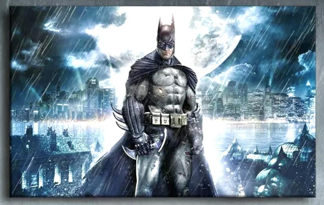 BATMAN The Dark Knight Canvas Art Print: 12 x 20 / Not an Original Oil / This is a quality Print on Canvas / Does Not Come Framed / Shipped in a Mailing Tube