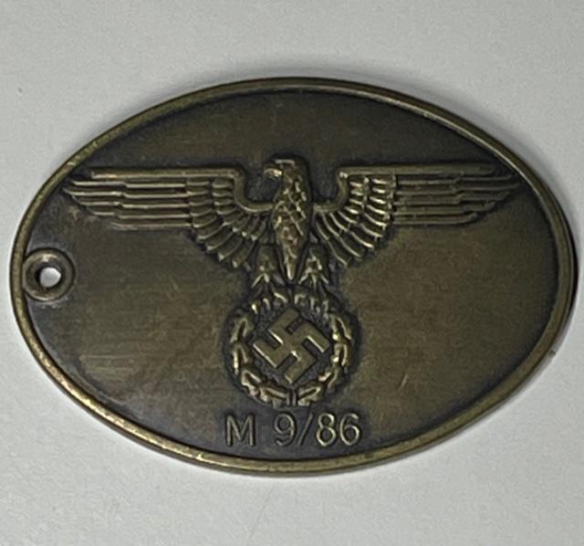 Pre WW2 Nazi German State Police Gestapo ID Disc: Multiple Photos Posted - This item came from an Estate Sale Liquidation / The Previous Owners Claimed they were Surplus items but We do not know for sure therefore they are being Sold as Reproductions