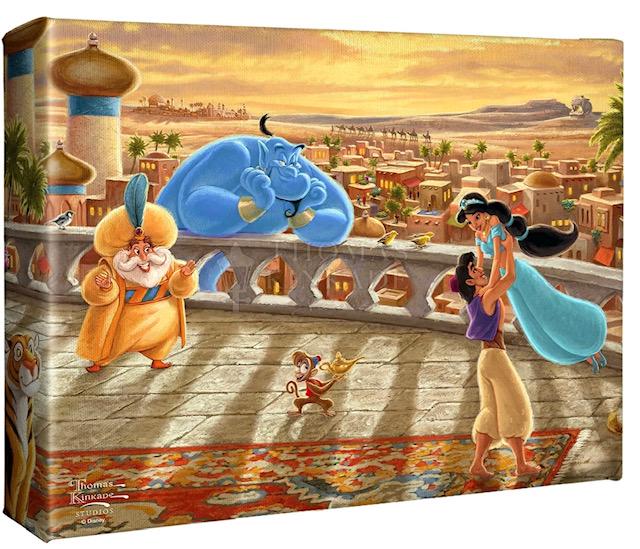 Thomas Kinkade Walt Disney ALADDIN Canvas Art COA (1 of 2)