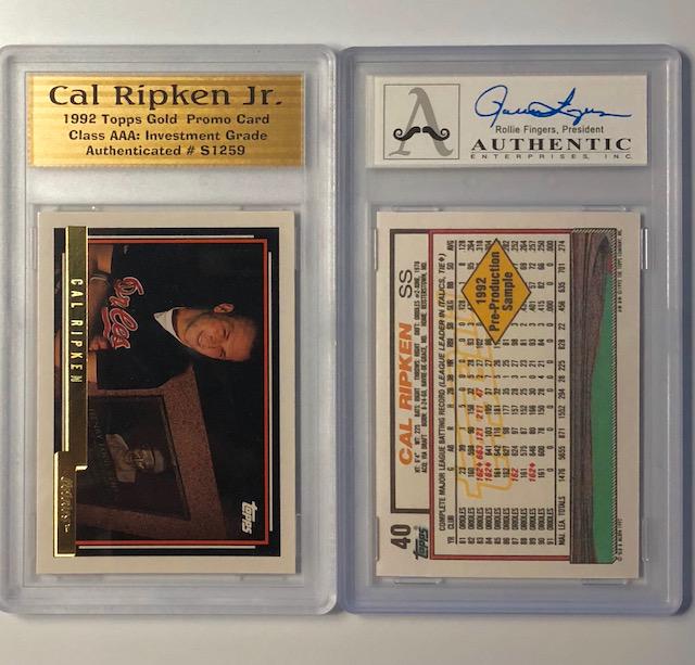 Rare 24kt Gold CAL RIPKEN Jr. Promo Sample Baseball Crd (1 of 1)