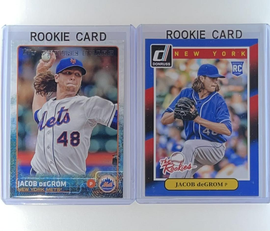 Lot of 2 JACOB DEGROM Rookie Baseball Cards (1 of 2)