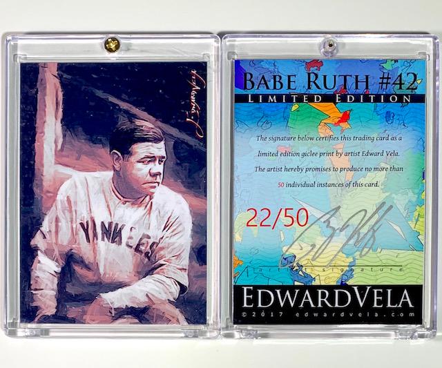 1 of 50 Artist Signed BABE RUTH Giclee Art Card (1 of 1)