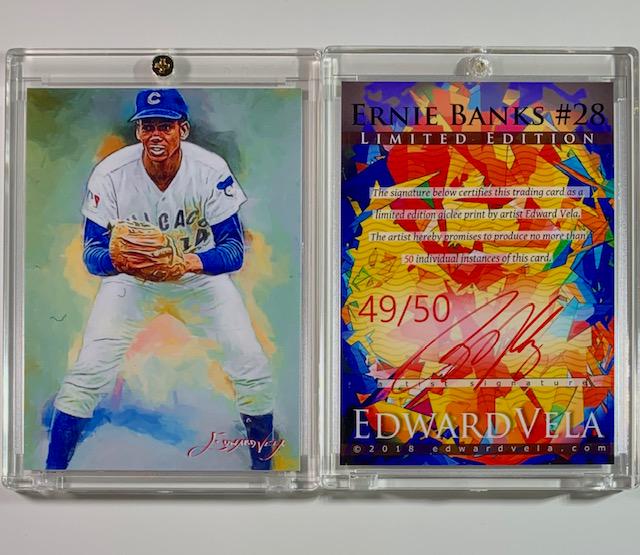1 of 50 Artist Signed ERNIE BANKS Giclee Art Card (1 of 1)