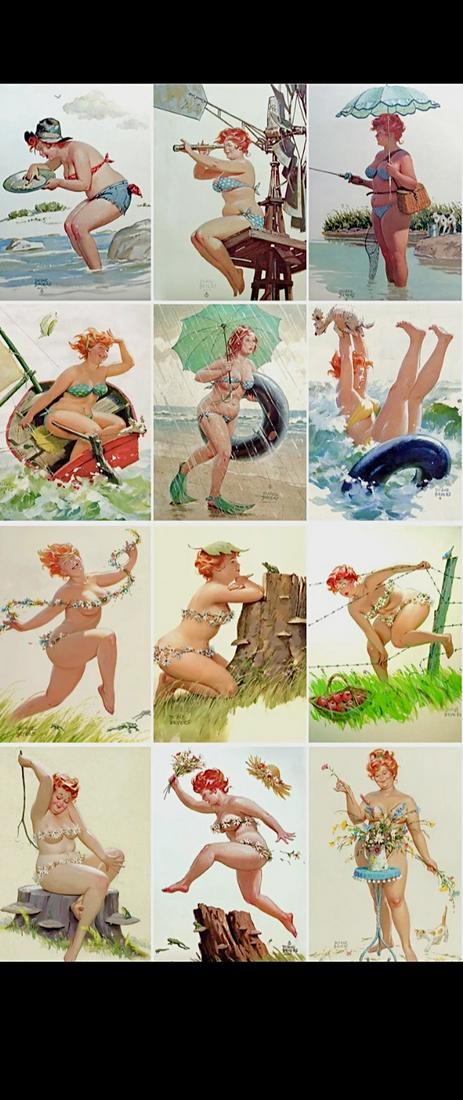 Lot of 12 Risque HILDA CHUBBY Collector Postcards / B: Hilda Chubby by Duane Bryers / Beautiful Condition