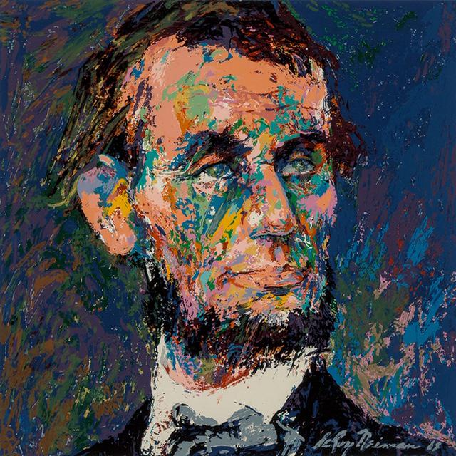 LeRoy Neiman Abraham Lincoln Art on Canvas Print: 16 x 16 / Does Not Come Framed / Shipped in a Mailing Tube / This is a Print Not an Original Oil