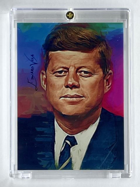 Pres. JOHN F. KENNEDY Artist Rendition Sketch Art Card: These are Very Cool Artist Rendition Print Sketch Art Card / Encased and in Beautiful Condition