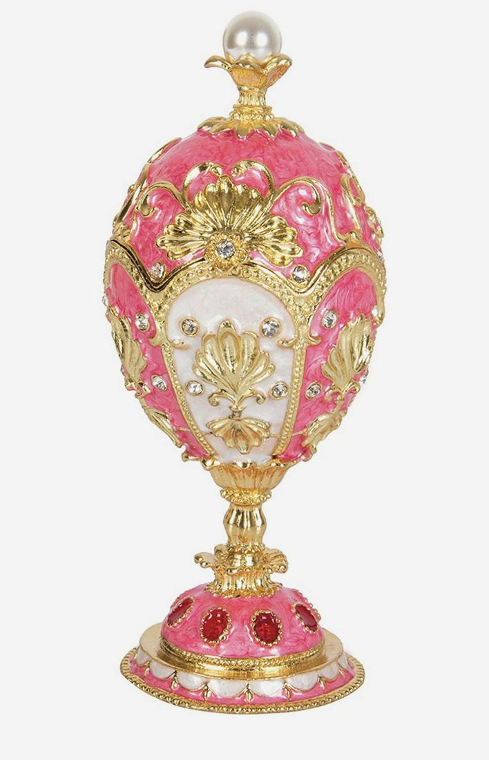 FABERGE Inspired Russian Made Enameled Egg Trinket Box (1 of 3)