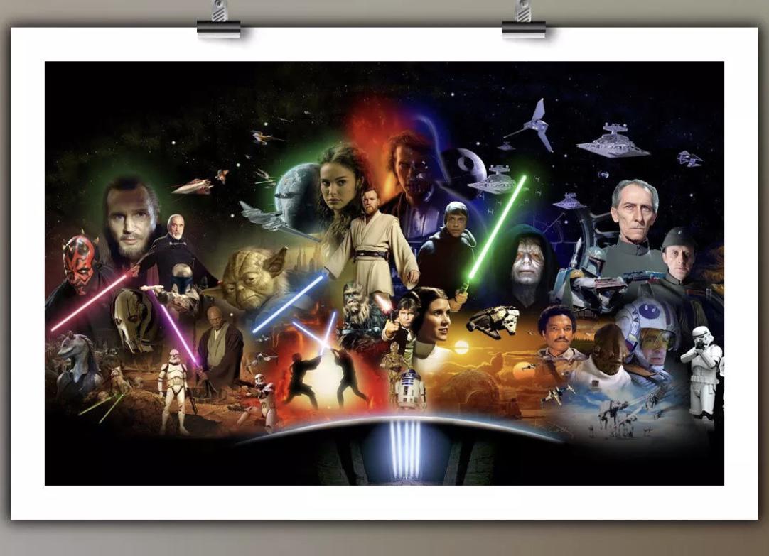 STAR WARS Saga Cast Ensemble Canvas Art Print (1 of 2)