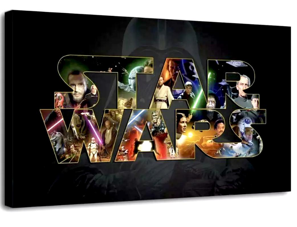 Awesome STAR WARS Cast Collage Canvas Art Print (1 of 2)