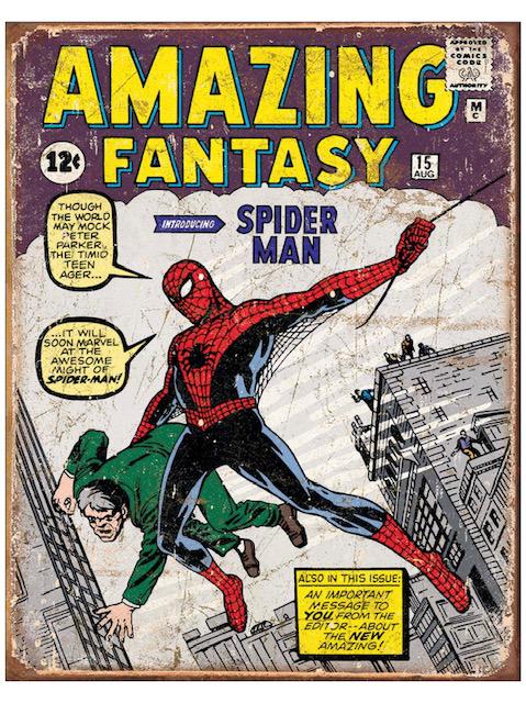 Marvel Comics Amazing SPIDER-MAN Throwback Metal Sign (1 of 1)