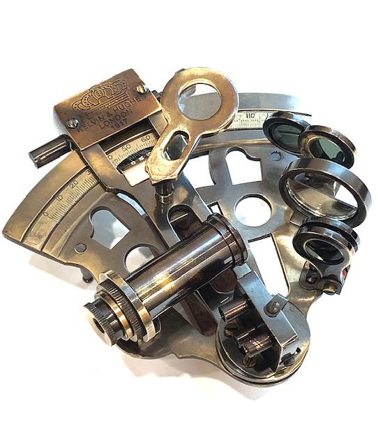 Signed Kelvin & Hughes 1917 Nautical Marine Sextant: Very Cool Piece in Beautiful Condition â€“ Approximate Measurements 5 x 5 x 2 Inches â€“ We Do Not Know how old this piece is therefore it is being Sold as a Collectible Novelty Shelf Piece 