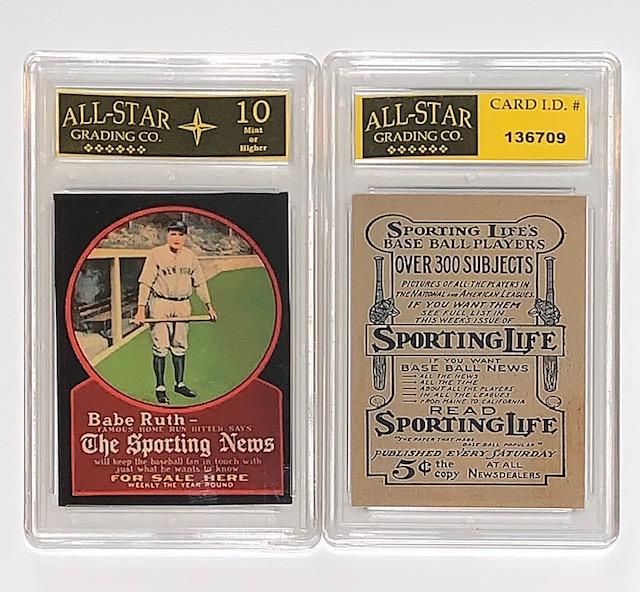 BABE RUTH Sporting News Advertising Baseball Card: Gem Mint 10