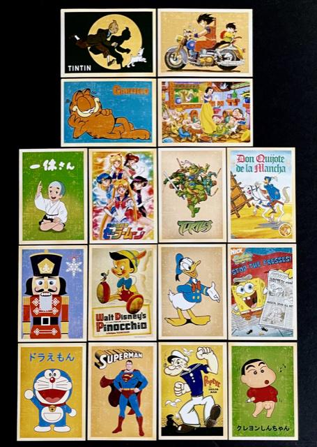 16 Classic Disney/Superhero/Cartoons & Anime Postcards (1 of 2)