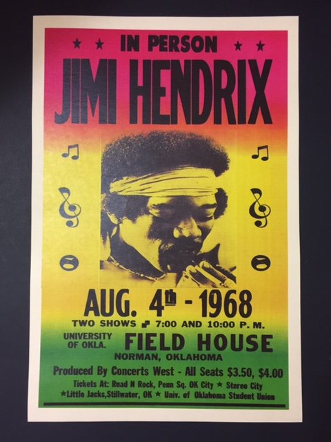 JIMI HENDRIX August 4 th  1968 Concert Poster (1 of 1)