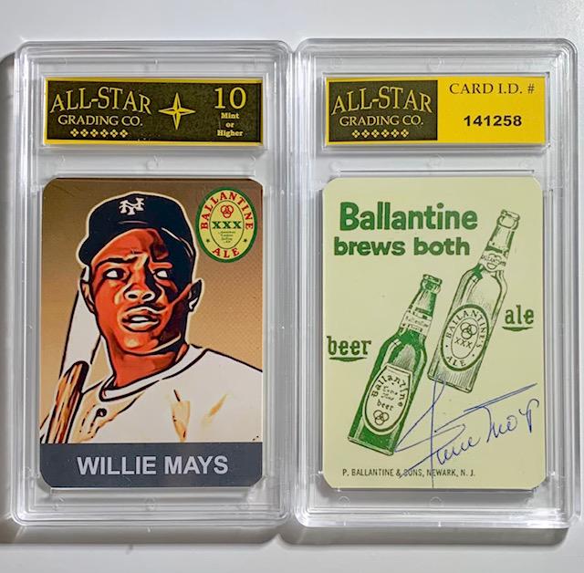 WILLIE MAYS Beer Advertising Baseball Card: Ballantine Ale Beer / Gem Mint 10