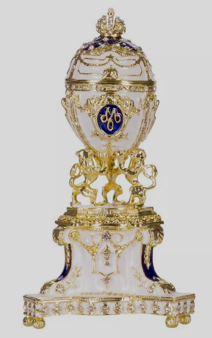 FABERGE Russian Royal Danish Enameled and Jeweled Egg (1 of 2)