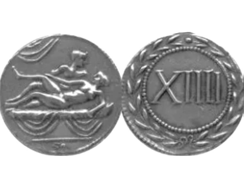 20-40 A.D. SPINTRIA Erotic Roman Brothel Token Coin: Great Piece / Appears Hand Hammered / Strike Date Unknown / Sold as Reproductions and Sold AS-IS