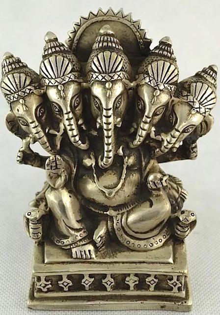Early Tibet Silver Hindu Buddha Elephant Ganesh Statue: Heavy Silver tone Buddha / Heavy Piece with Great Patina / We do not know its age but it looks old / Tibetan Silver is Not Sterling Silver / This Piece does not contain any precious metals / Multiple 