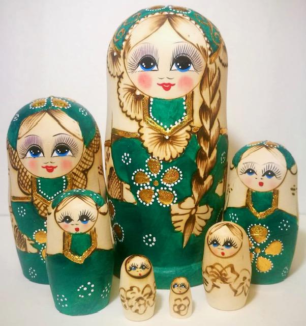 Vintage Hand Painted Russian Matryoshka Nesting Dolls (1 of 3)