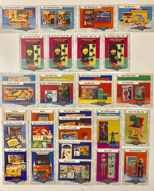 Vintage Lot of 32 Rare Classic Toys Trading Cards A: Great Collection Depicting Nostalgic Toys, Games and Lunchboxes - Group A