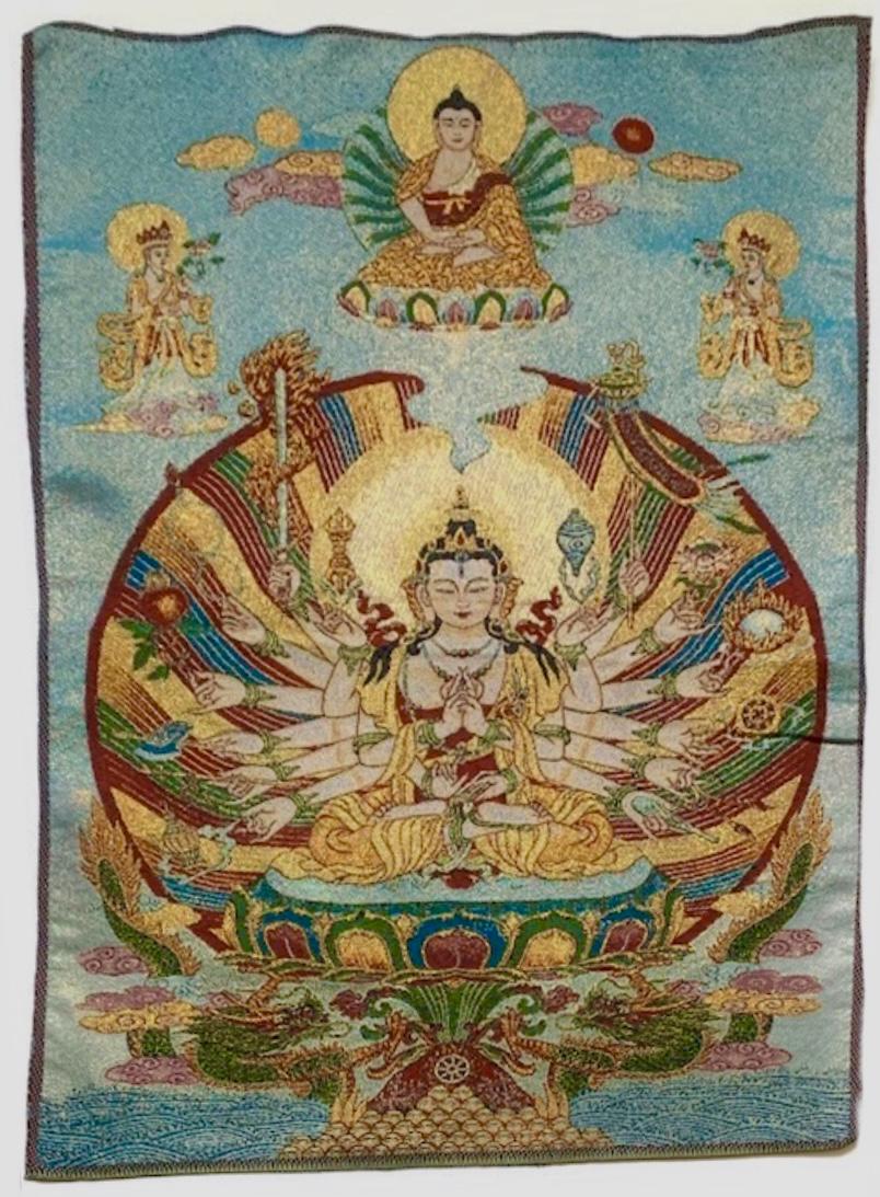 Vintage Chinese Handmade Silk Embroidered Tapestry (1 of 1)