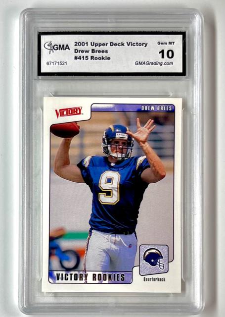 Gem 10 DREW BREES 2001 Upper Deck Rookie Football Card (1 of 1)