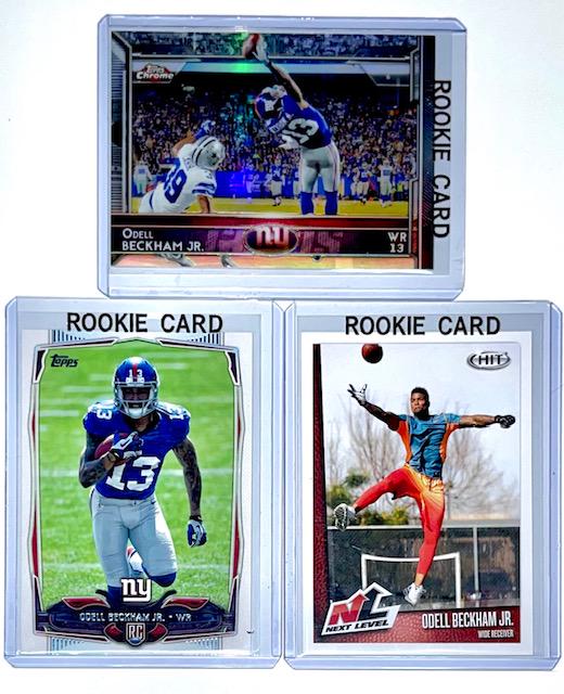 Lot of 3 ODELL BECKHAM Jr. Rookie Football Cards (1 of 1)