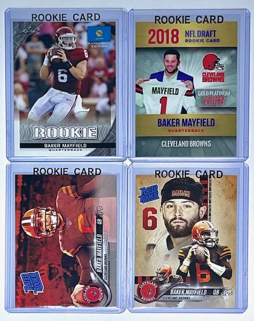 Lot of 4 BAKER MAYFIELD Rookie Football Cards / HOT (1 of 2)